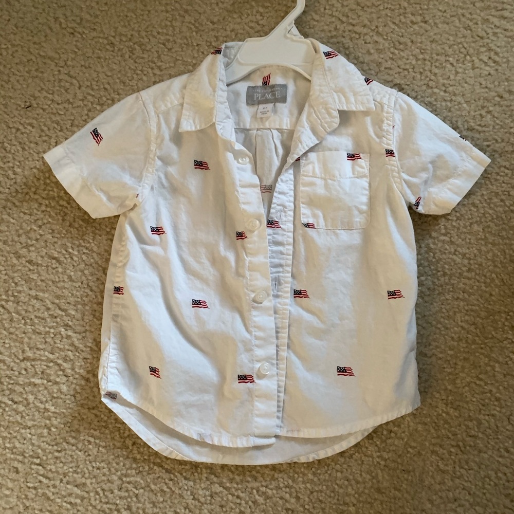 The Children’s Place American flag button up shirt